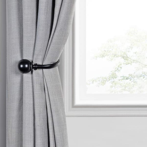 2 stk. Gardin Holdback Tieback Rund Medaljon Sort mat 11mm