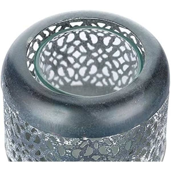 Vintage Rustik Metall och Glas Tealightshållare, Uthållig Design 2-pack