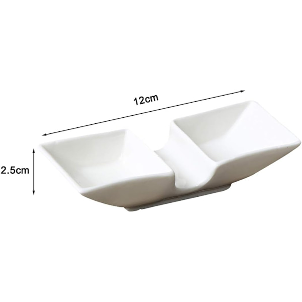 8 stk. Keramiske bådformede spisepindestøtter med 2 rum til saucefad, Japansk fin porcelæn spisepinde ske gaffel