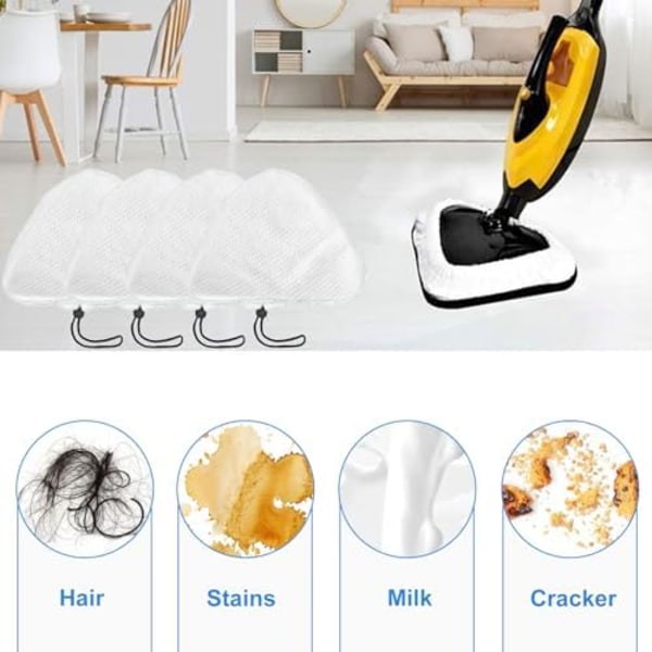 28x20cm Paket med 8 Mikrofiberdukar Universal Rengöringsdynor Kompatibla med Andra Ångmoppar Tvättsbara Mop Ersättningsdelar