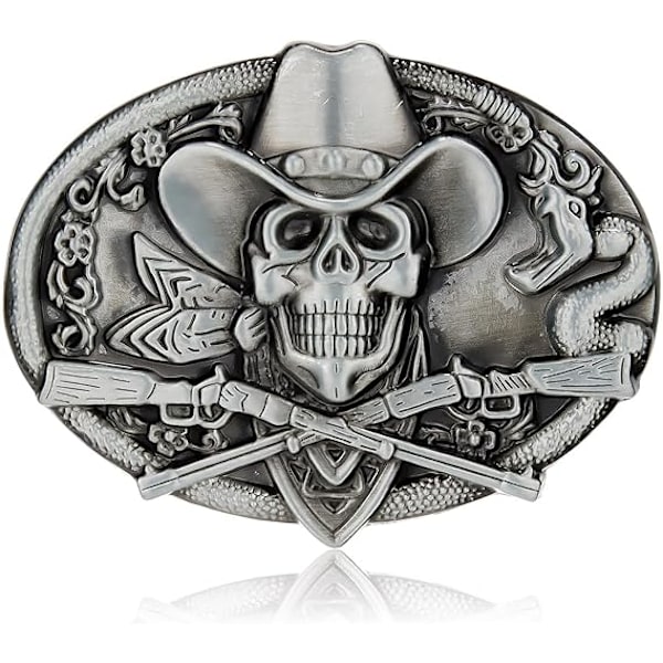 Bältesspänne med spökskelett för män, amerikansk indian, western cowboy-bältesspänne