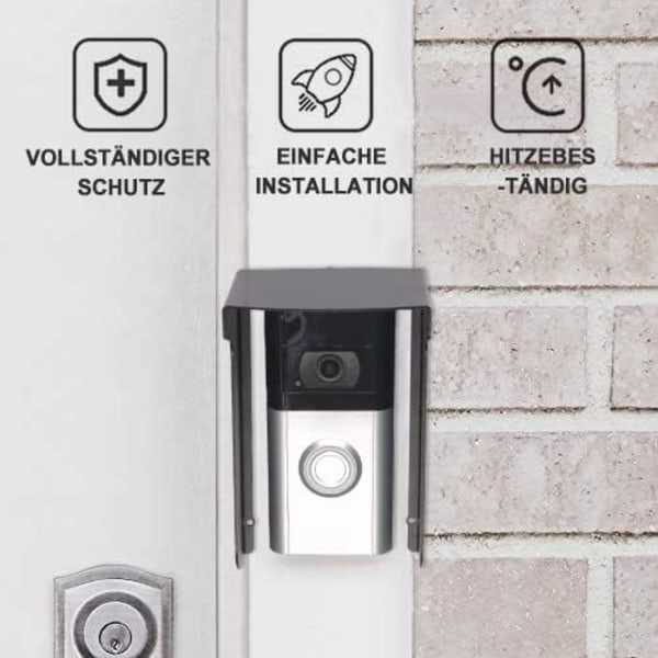 1 stk. Dørklokke Regnslag Dørklokke Ring Anti-blændingsdæksel Passer til de fleste videodørklokker (Indvendig fold)