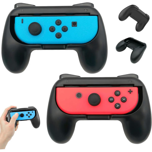 2 kappaletta peliohjaimen kahvat, ABS-ohjaimen joystick-sarja, mustat peliohjaimen kahvat, mukavat kahvat