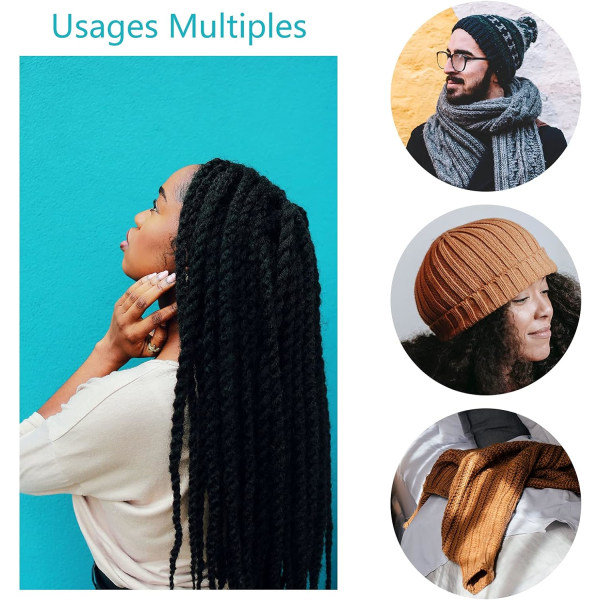9 stycken låsnålverktyg Dreadlocks Hår låsverktyg för flätning för mikrohår extensions
