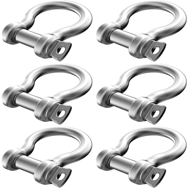 6 mm 1/4 tum 304 rostfritt stål D-ring schacklar skruvstift