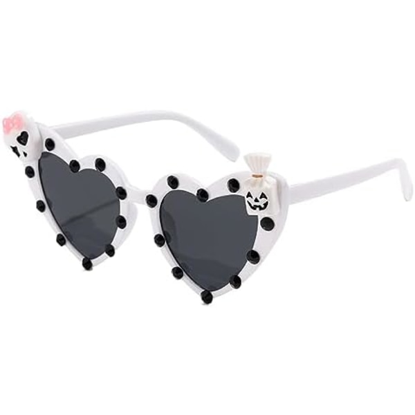 15,7x14,2x6,4cm Unike Hjerteformede Halloween Solbriller - Skalle Gresskar Flaggermus Rave Fancy Briller Jul Festival Party