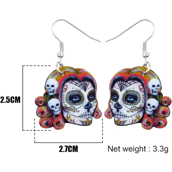 Akryl Drop Dangle Novelty Halloween Skalle Ørepynt Punk Smykker For Kvinner Festgaver Gave