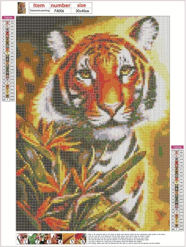 (30x40cm) 5D Diamantmaleri Tiger 18