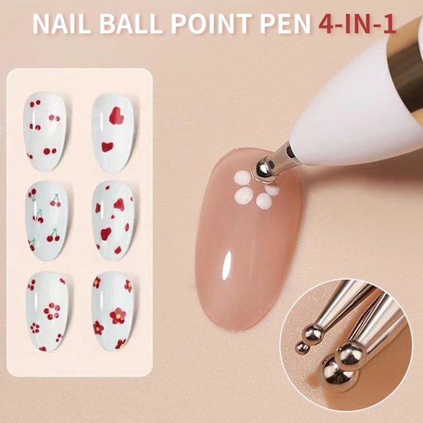 Nail Dotting Pen Nail Art Dotting Verktyg i Kulspetspenna Design Nail Art Kit Nail Art Tip Dot Paint Manikyr Kit Stylus för Akvarellpapper Spårning P