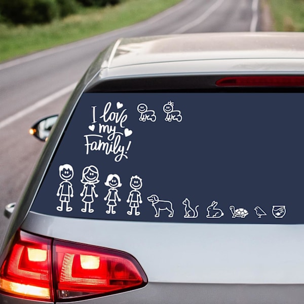 PCS Familie Stickers, Bilstickers, Dekaler til Biler, Nem at Installere, Personliggør Dit Køretøj med Disse Høj Kvalitet Mu