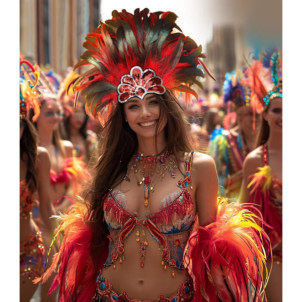 Sort fjer-paillet-hovedbeklædning Karneval Hovedpynt Showgirl Cosplay Tilbehør til Kvinder