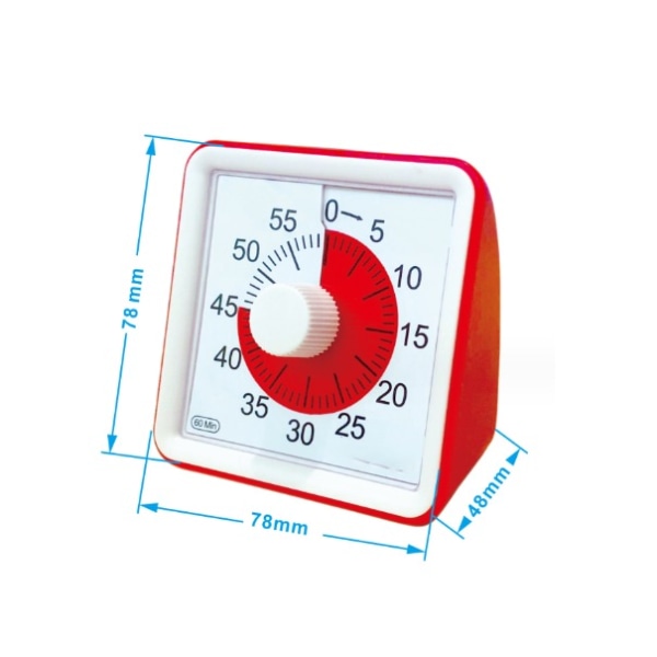 Rød 60 minutters visuell timer Stille tidshåndteringsverktøy for klasserom