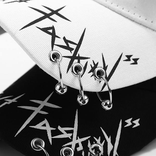 (A)Unisex Graffiti Baseball Cap Hiphop Musta Valkoinen Hat Fashion fo