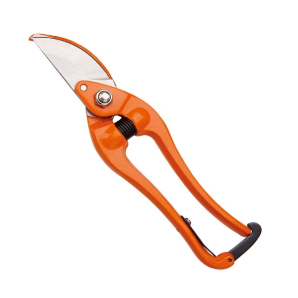 Smidda sekatörer, orange färg, längd 225 mm.