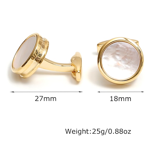 Pinnoitetut luonnonhelmiäiscufflinkit miehille ja naisille, klassiset pyöreät miesten kalvosinnapit, korut häihin, juhliin, vuosipäivään, bisnekseen, smokkiin ja pukuun