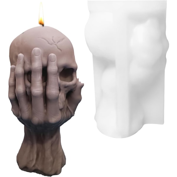3D Skull Head - kynttilän mold, Skull Mold, Resin Art Craf