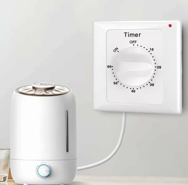Nedtællingsafbryder: 60 minutters timerlysafbryder med timer, vandbeskyttet, gravning af huller til installation