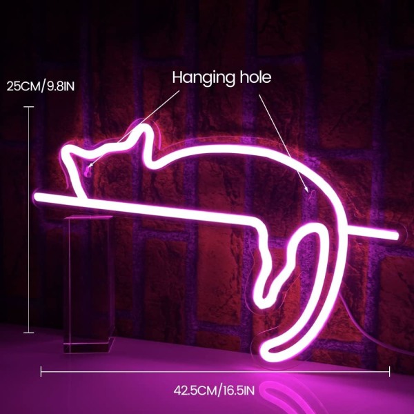 Katt LED-skylt Väggdekor Anpassad Katt Neon Skylt USB Neon Skylt för Var