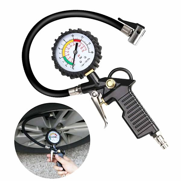 Däcktrycksmätare, digital däcktrycksmätare, däckpump G