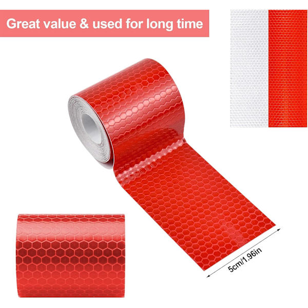 2 rullar reflextejp 5cmx3m, självhäftande reflexband