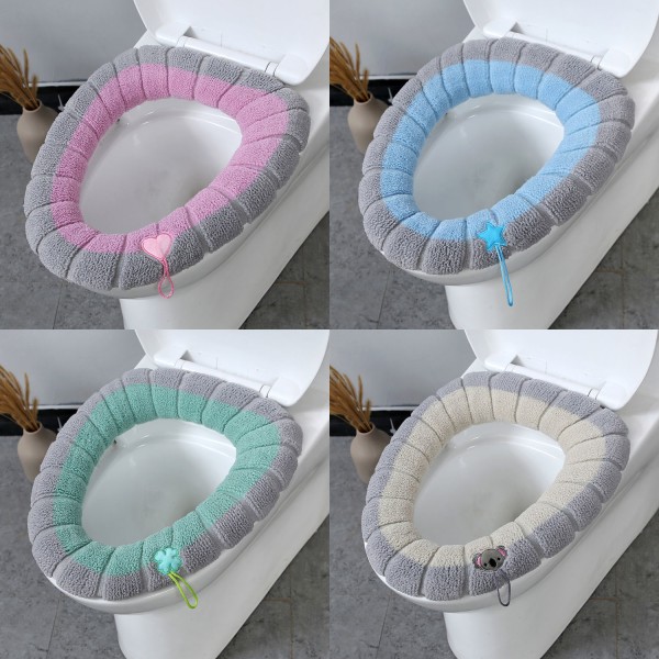 4 väriä Universal WC-istuimen cover Paksu Pehmo Pehmeä Matto Talven lämmin wc-pehmuste kahvalla Pestävä