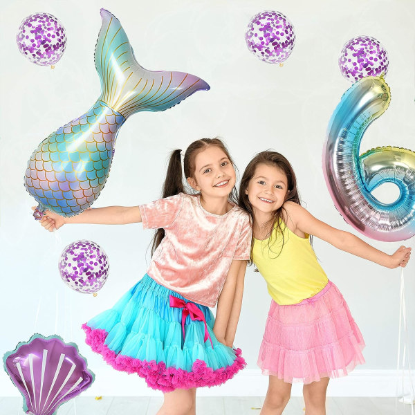 Meriaiheisia teemalla koristeltu ilmapallosetti - Lasten 6-vuotissyntymäpäiville