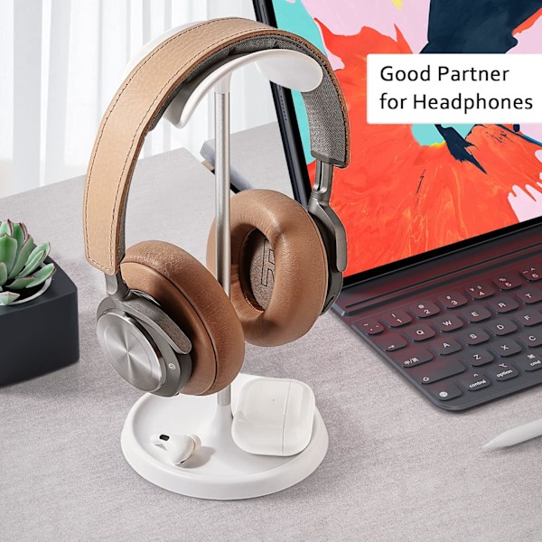 Hörlursställ, Böjd Hörlursställ med Förvaringsfack, Tung Bas Spelhörlursställ för AirPods Max, AirPods, AirP