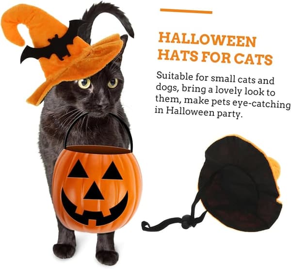 Halloween Kattehatt for Hund Halloween Hodeplagg for Kjæledyr