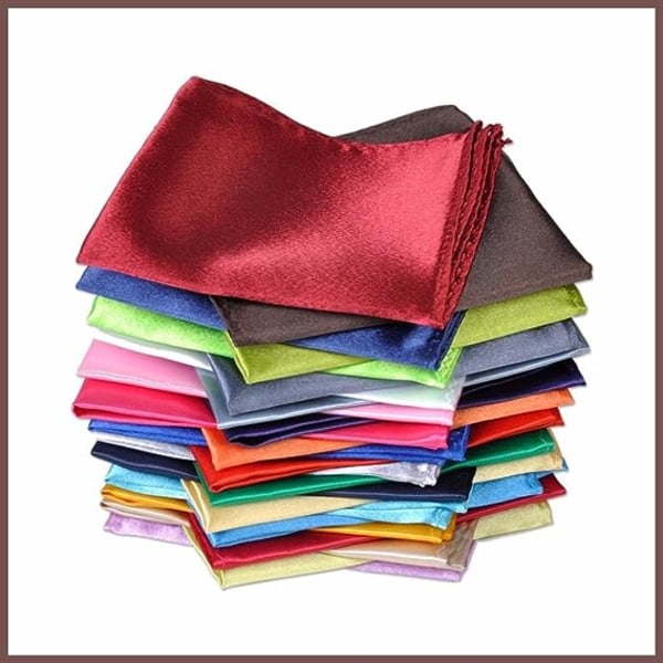 Satin 3 st, Pack Solid Plain Bröllop Herr Pocket Square Office S