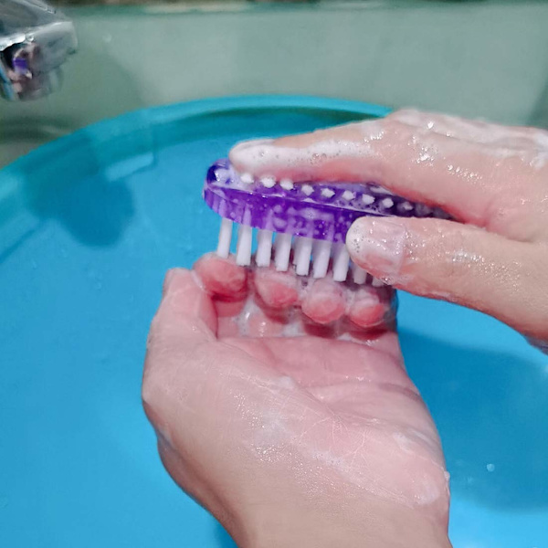Tvåsidig Nagelscrubbborste Nagelscrubbborste Mjuk Stiv
