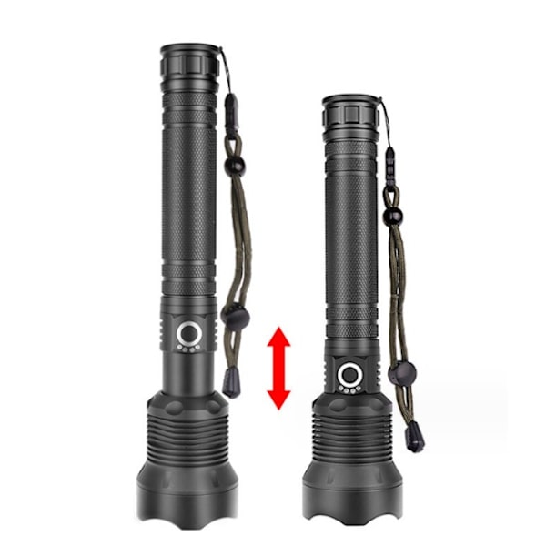 Ultra kraftig LED-lommelygte, 90000 lumen XHP70 genopladelig Fl