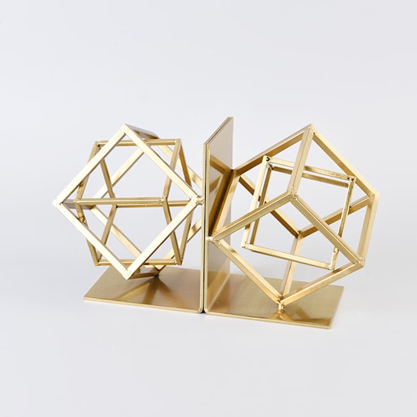 Geometrisk Jernkubeskulptur - Minimalistisk Ornament Statue