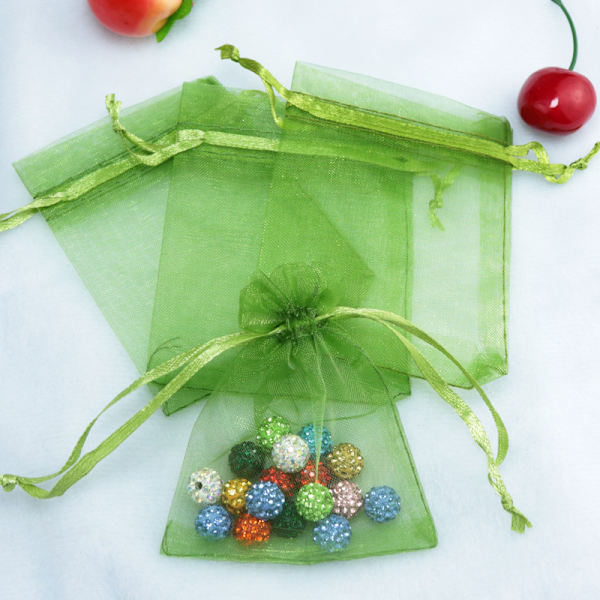 Blå dröm 100 st vert (7x9cm) organza påse, organza presentpåse
