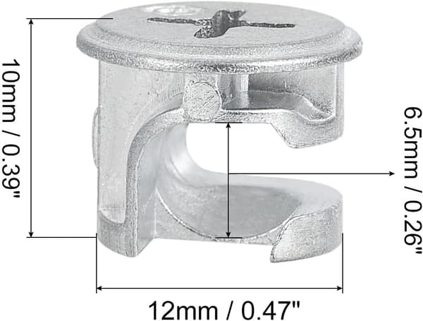 Kam Lås Mutter för Möbler, 24st 15x10mm Kopplingsmutter Spännmutter Möbelkoppling Kam Beslag