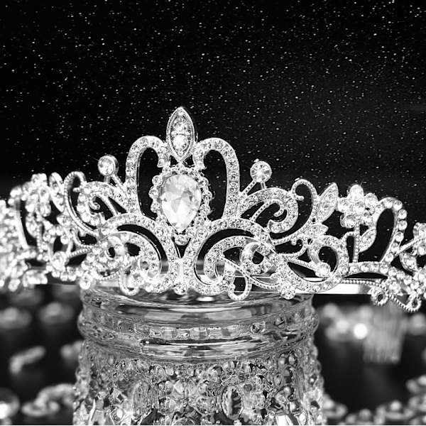 Kroner til Kvinder Prinsesse Tiaraer til Piger Dronning Krone og Kam Tiara til Bryllup Fødselsdag Festspil Brude Prom Julegave (Sølv)
