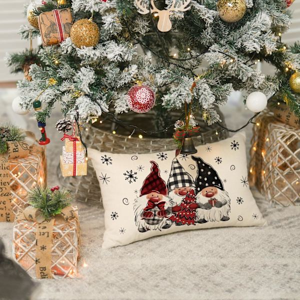 30×50×1cm Julsnö Tomte Kuddfodral, 12 x 20 Tum Vintersemester Kuddfodral Dekoration för Soffa