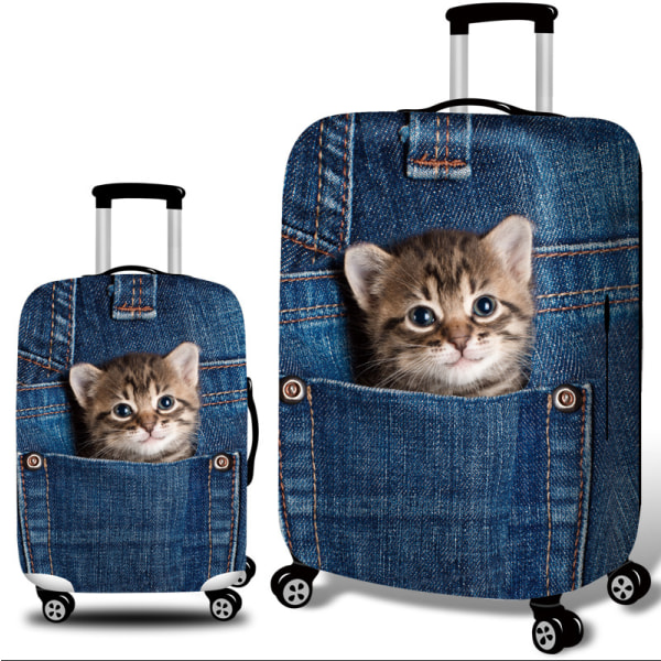 Reisebagasjetrekk Cute Blue Cat Elastisk reisekoffert P