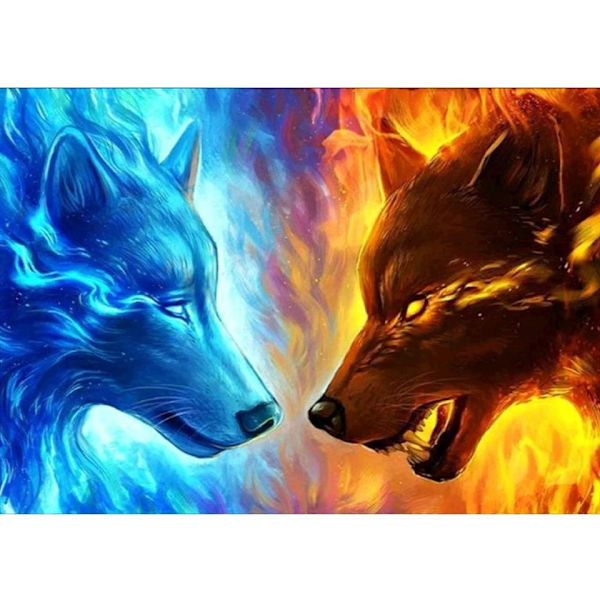 (30x40cm) Wolf DIY 5D timanttimaalaus täysi pora hartsi Anima