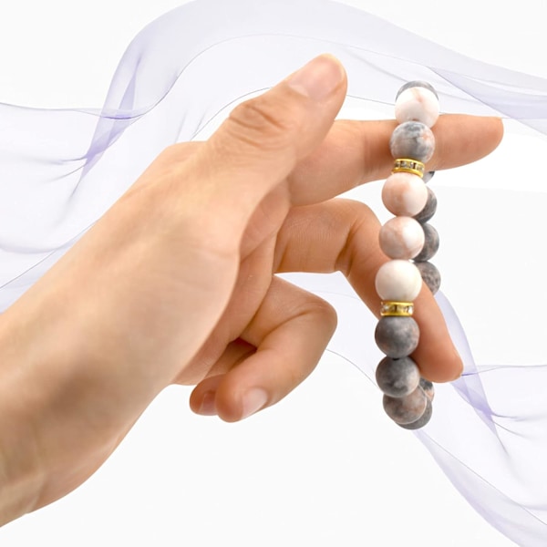 1 stk. Kvinders Angst Krystal Armbånd Chakra Perler Armbånd Rose Kvarts Krystaller Og Helbredende Sten Yoga Perle Armbånd