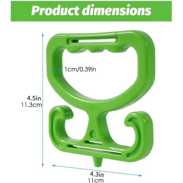 11x11,5 cm Bæreposeholder Håndtag Kraftig Bærehåndtag Ergonomisk Bæreposehåndtag Spand Bærehåndtag Multi-pose Bæreklips