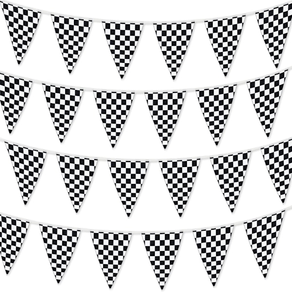 Sort-hvide ternede flag 196' FT Vimpel Racing Banne