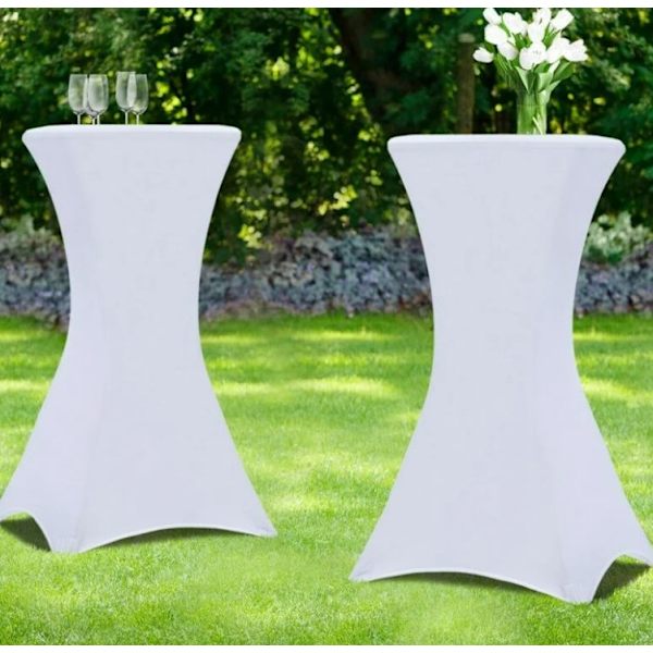 Sæt med 2 sorte covers til 110 CM foldebord (hvid)