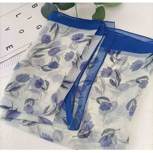 1 st  Sjal för Kvinnor Lättvikts Sjal Elegant Blommigt Mönster Genomskinlig Sjal Slöja Wraps
