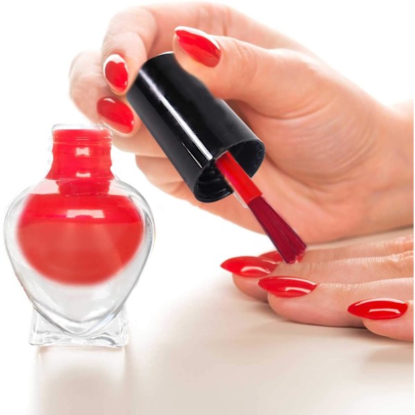 6x Tomma hjärtformade nagellacksflaskor