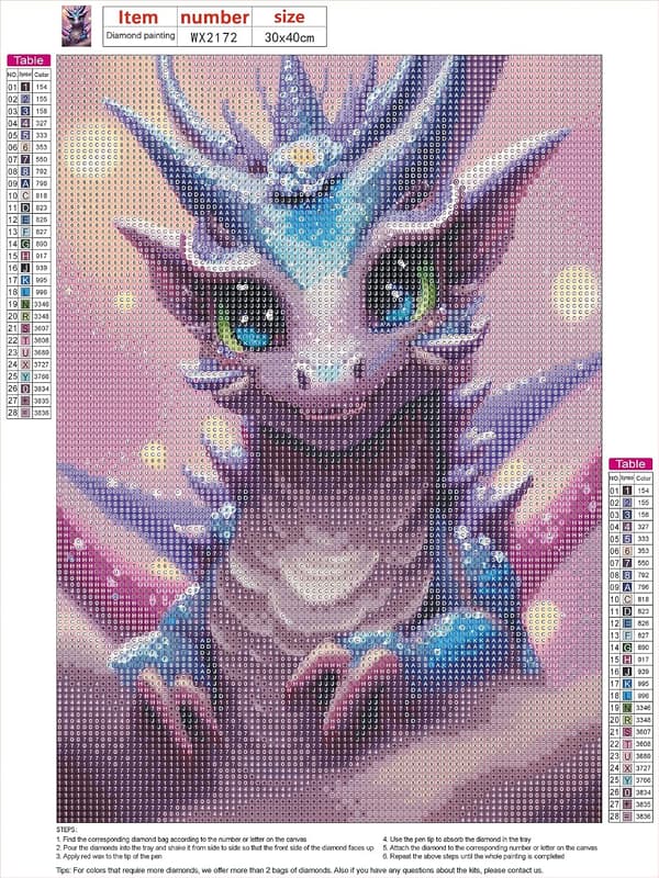 5D Diamantmålning 30x40cm Drake P
