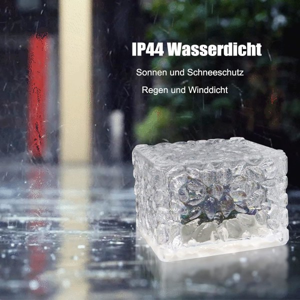 7 x 7 x 5 cm 4-pack vita solcellslampor i PVC med kallt vitt ljus