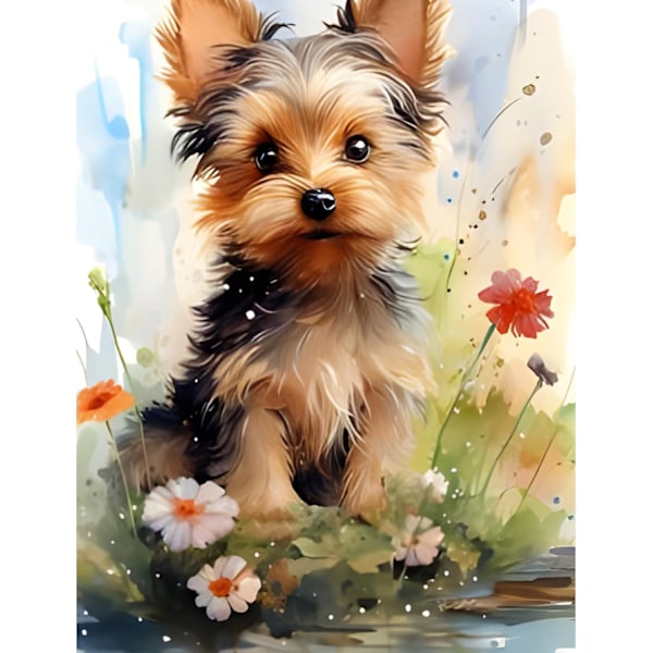 5D Diamantmaleri Lojal Hund 30x40cm (Stil 12)