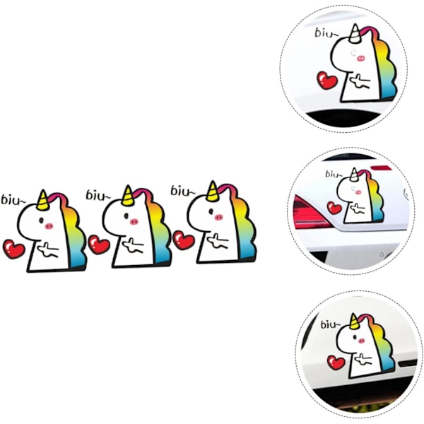 3 stk Unicorn Klistremerker Personlige Bilsticker Autosticker Refleks Bilsticker Bilskrog Bilsticker Refleks Fil