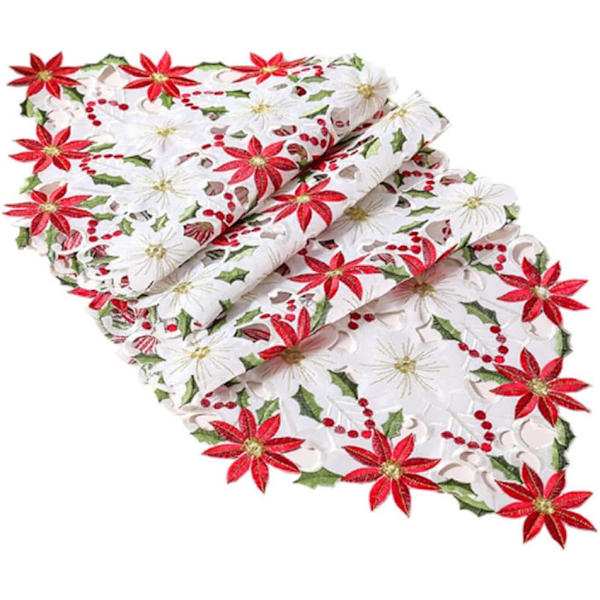 Populär satinbroderad julstjärneblommor sängbord F