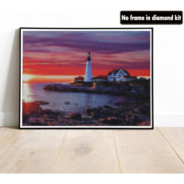 5D Diamantmålning Fyr 30x40cm Stil 28